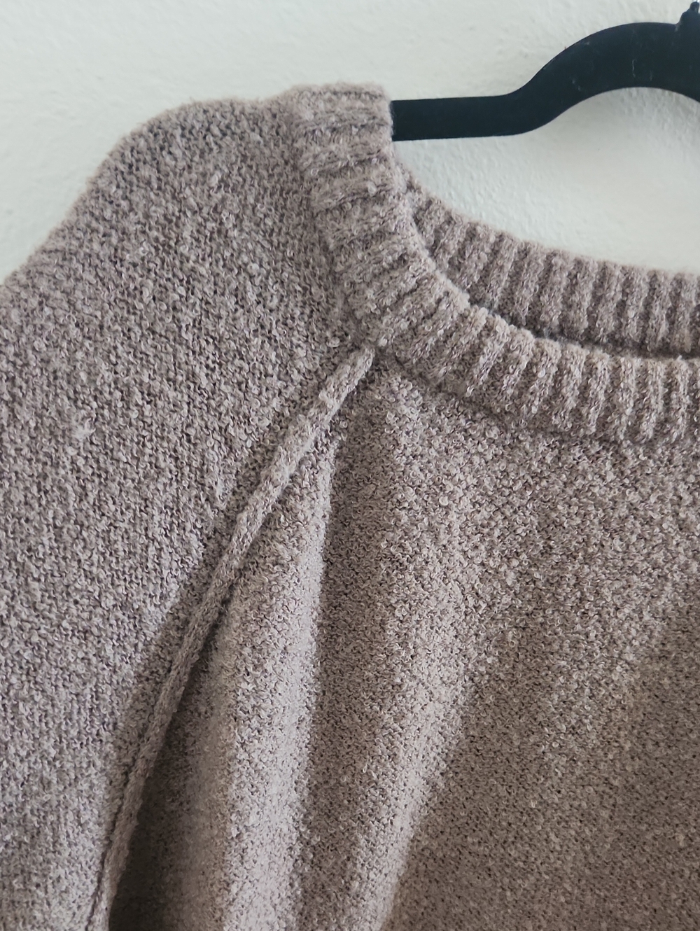 Cozy Brown Taupe Women's Crewneck Sweater - Picture 2 of 4